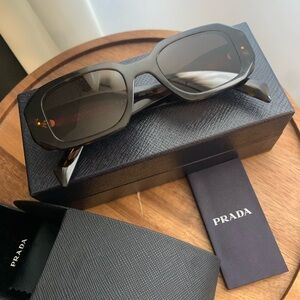 Prada Symbole Rectangular Women’s Sunglasses SPR17WS Tortoise/Brown